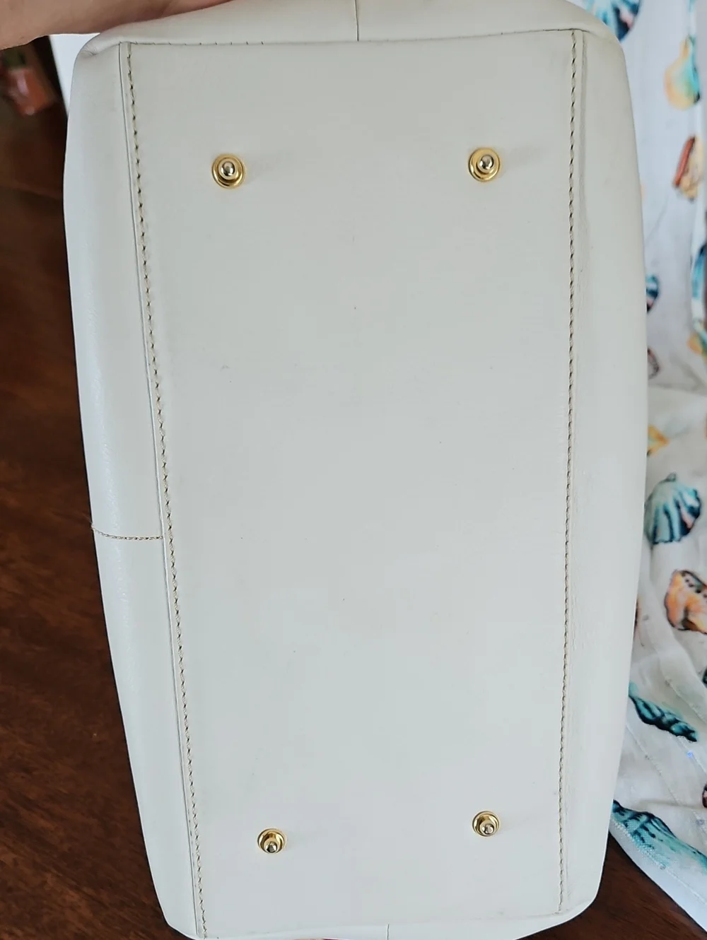 Dooney & Bourke White Pebble Leather Dillen Double Pocket Satchel
